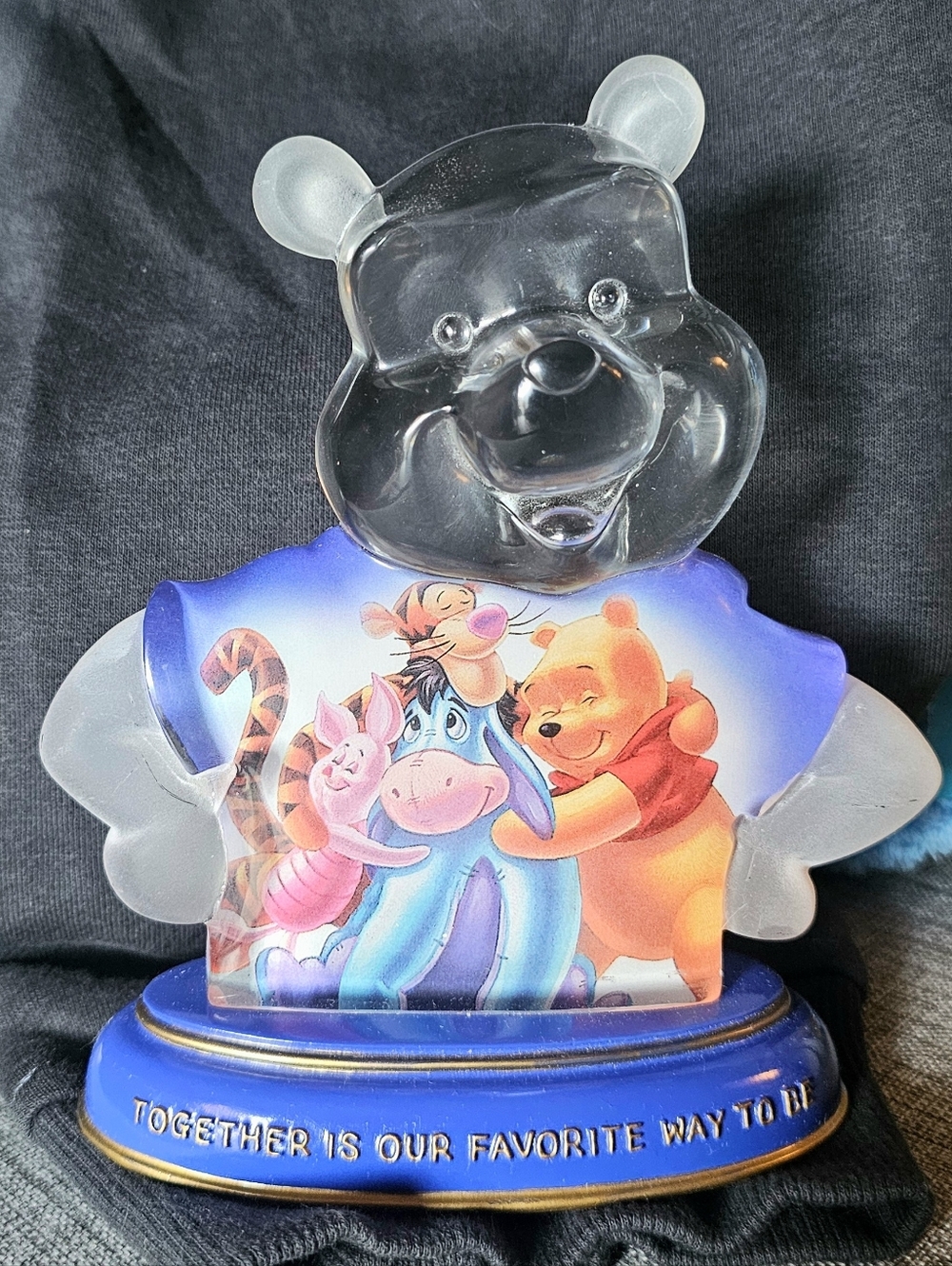 Winnie the Pooh Resin Figurine with Friends - Blue and Clear